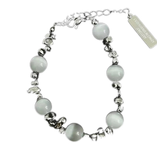 White Pearls w/ Rocks Bracelet