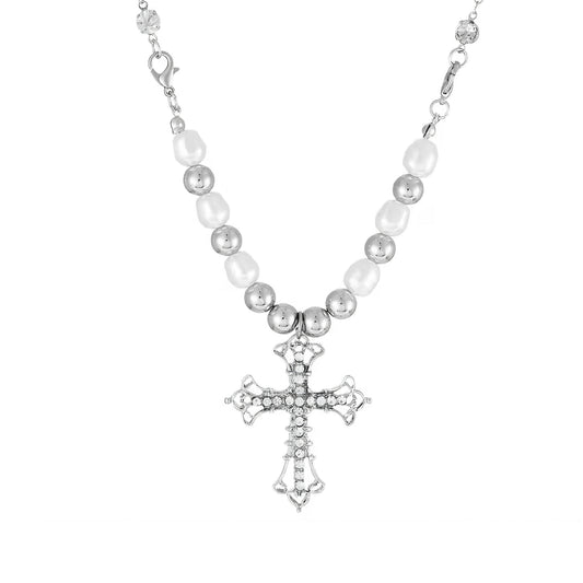 Cross w/ Pearls Necklace